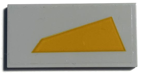 Tile 2 x 4 with Bright Light Orange Trapezoid Pattern Model Left Side (Sticker) - Set 75309