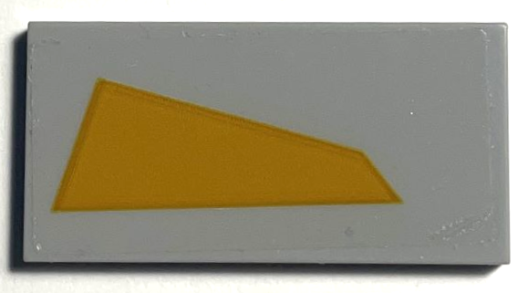 Tile 2 x 4 with Bright Light Orange Trapezoid Pattern Model Right Side (Sticker) - Set 75309