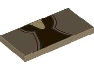 Tile 2 x 4 with Vest over Dark Brown Shirt, Tan Neck Pattern (BrickHeadz Jar Jar Binks Torso)