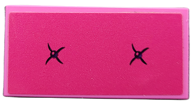 Tile 2 x 4 with Cushion with Dark Purple Buttons on Magenta Background Pattern (Sticker) - Set 41679