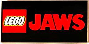 Tile 2 x 4 with LEGO Logo and Red 'JAWS' Pattern