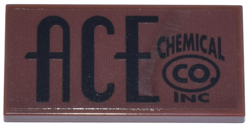 Tile 2 x 4 with Black 'ACE CHEMICAL CO. INC' Pattern (Sticker) - Set 76271