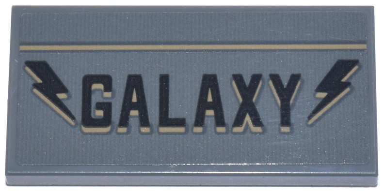 Tile 2 x 4 with Black and Dark Tan 'GALAXY', Line and Lightning Bolts Pattern (Sticker) - Set 76271