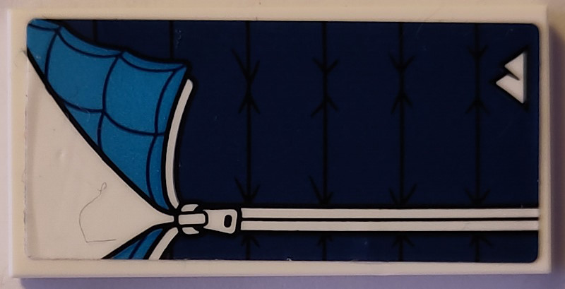 Tile 2 x 4 with Dark Azure and Dark Blue Sleeping Bag with Zipper and Sports Mountain Logo Pattern (Sticker) - Set 60387