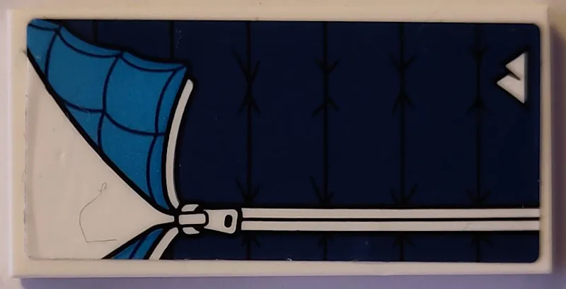 Tile 2 x 4 with Dark Azure and Dark Blue Sleeping Bag with Zipper and Sports Mountain Logo Pattern (Sticker) - Set 60387