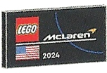 Tile 2 x 4 with LEGO and McLaren Logos, United States of America (USA) Flag and White '2024' Pattern
