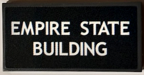 Tile 2 x 4 with White 'EMPIRE STATE BUILDING' Pattern (Sticker) - Set 854030