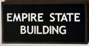 Tile 2 x 4 with White 'EMPIRE STATE BUILDING' Pattern (Sticker) - Set 854030