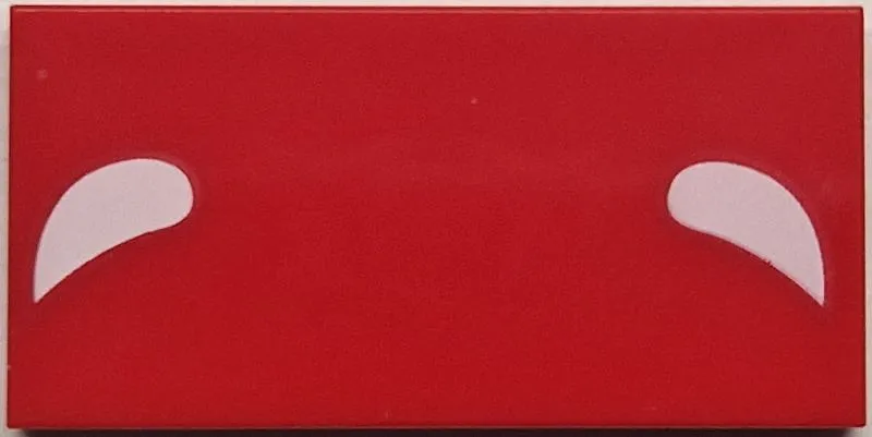 Tile 2 x 4 with 2 White Drops Pattern (BrickHeadz Red Panda Mei Eyebrows)