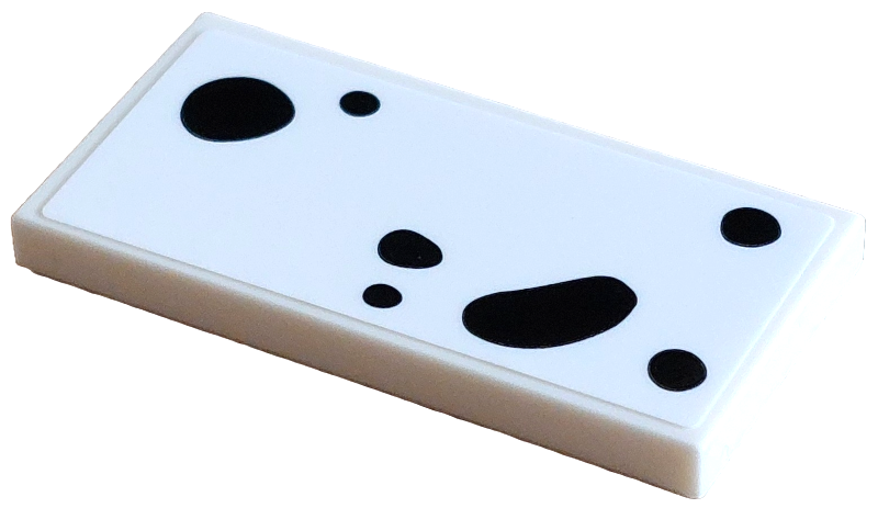 Tile 2 x 4 with 7 Black Dalmatian Spots Pattern (Sticker) - Set 43271