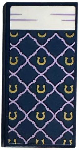 Tile 2 x 4 with Blanket with Gold Horseshoes, Lavender Lines and White Bedsheet Pattern (Sticker) - Set 41740
