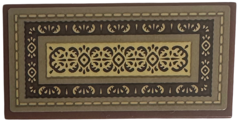 Tile 2 x 4 with Dark Brown, Dark Tan, and Tan Rug Pattern (Sticker) - Set 76781