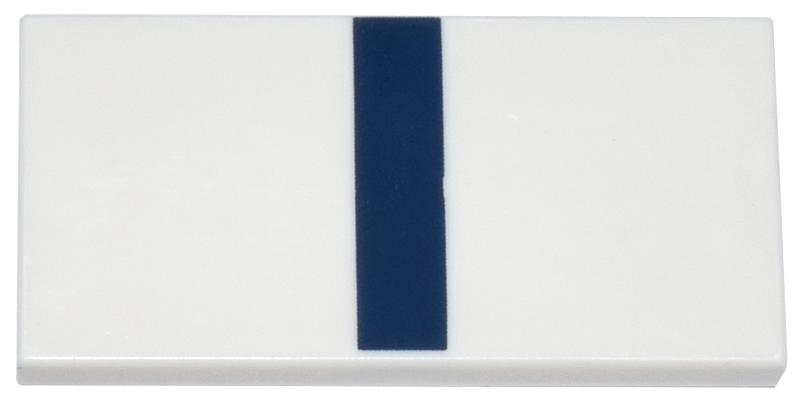 Tile 2 x 4 with Dark Blue Stripe in Center Pattern