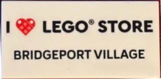 Tile 2 x 4 with 'I Heart LEGO STORE BRIDGEPORT VILLAGE' Pattern
