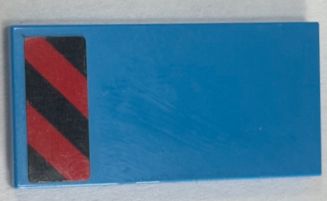 Tile 2 x 4 with Black and Red Danger Stripes Pattern (Sticker) - Set 60367
