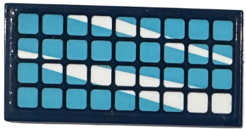 Tile 2 x 4 with Medium Azure Solar Panel with White Reflections Pattern (Sticker) - Set 41735