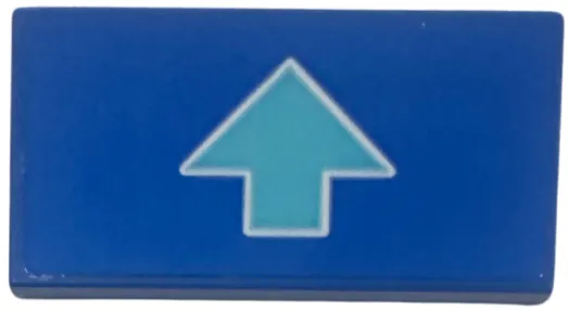 Tile 2 x 4 with Medium Azure Arrow with White Outline Pattern (Sticker) - Set 42656