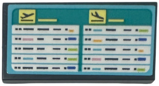 Tile 2 x 4 with Airline Flight Arrivals and Departures Screen Pattern (Sticker) - Set 42656