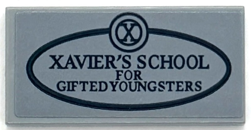 Tile 2 x 4 with 'XAVIER'S SCHOOL FOR GIFTED YOUNGSTERS' Pattern (Sticker) - Set 76294