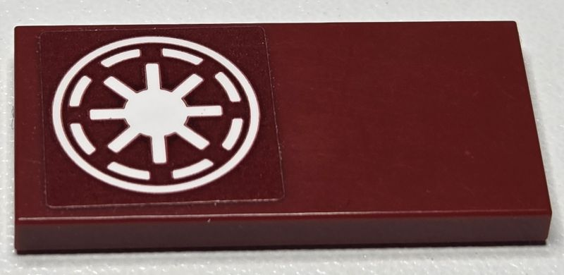 Tile 2 x 4 with White SW Galactic Republic Logo Pattern (Sticker) - Set 75354