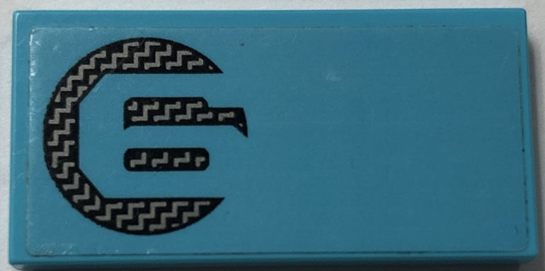 Tile 2 x 4 with Number 6 in Black and Silver Carbon Fiber Circle Pattern Model Left Side (Sticker) - Set 76905