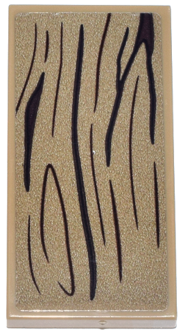 Tile 2 x 4 with Dark Brown Wood Grain Pattern (Sticker) - Set 76341