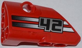 Technic, Panel Fairing # 1 Small Smooth Short, Side A with '42' and 2 Black to White Fade Stripes Pattern (Sticker) - Set 42011
