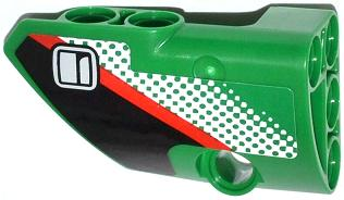 Technic, Panel Fairing # 1 Small Smooth Short, Side A with Door Handle, Red Stripe and White Dot Fade Pattern (Sticker) - Set 42008