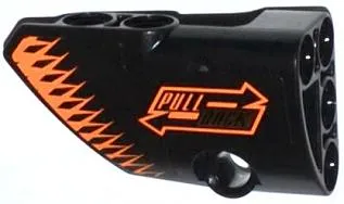 Technic, Panel Fairing # 1 Small Smooth Short, Side A with 'PULL BACK' and Orange Arrows Pattern (Sticker) - Set 42026