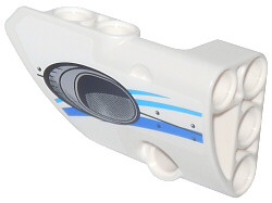 Technic, Panel Fairing # 1 Small Smooth Short, Side A with Curved Blue Stripes and Exhaust Pattern (Sticker) - Set 42025