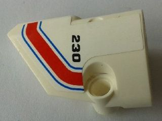 Technic, Panel Fairing # 1 Small Smooth Short, Side A with Blue, Red and White Stripes and '230' Pattern (Sticker) - Set 8071
