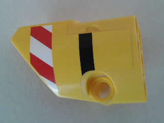 Technic, Panel Fairing # 1 Small Smooth Short, Side A with Red and White Danger Stripes and Black Stripe Pattern (Sticker) - Set 8053