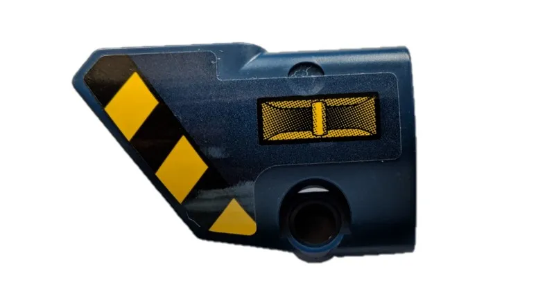 Technic, Panel Fairing # 1 Small Smooth Short, Side A with Black and Yellow Danger Stripes and Lifting Shackle Pattern (Sticker) - Set 42079