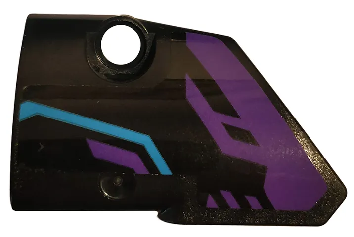 Technic, Panel Fairing # 1 Small Smooth Short, Side A with Dark Purple and Medium Azure Pattern (Sticker) - Set 70642