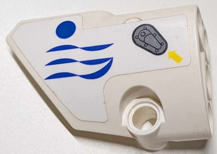 Technic, Panel Fairing # 1 Small Smooth Short, Side A with Yellow Arrow, Silver Latch and Blue Galadari Motor Driving Center Logo Pattern (Sticker) - Set 42125