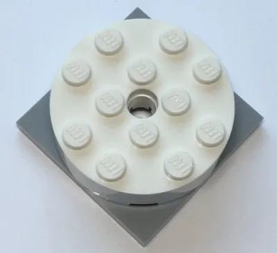 Turntable 4 x 4 x 1 1/3 with Light Bluish Gray Square Base, Locking (87081 / 61485)