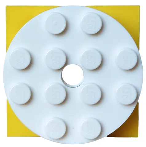 Turntable 4 x 4 x 1 1/3 with Yellow Square Base, Locking (87081 / 61485)