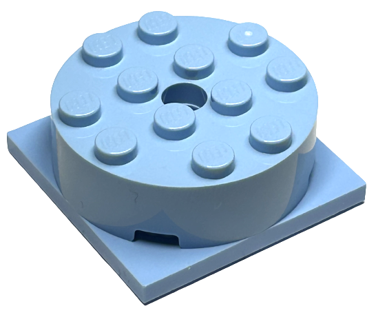 Turntable 4 x 4 x 1 1/3 with Bright Light Blue Square Base, Locking (87081 / 61485)
