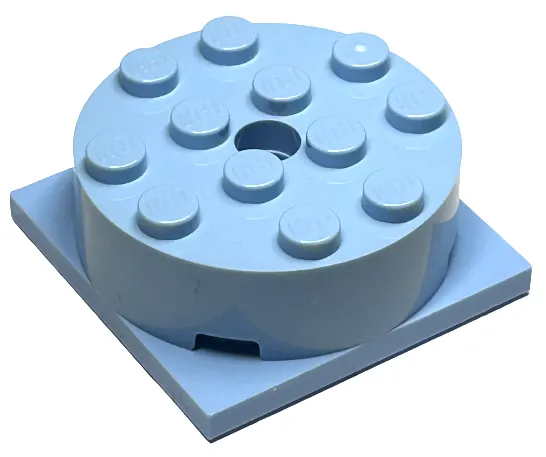 Turntable 4 x 4 x 1 1/3 with Bright Light Blue Square Base, Locking (87081 / 61485)