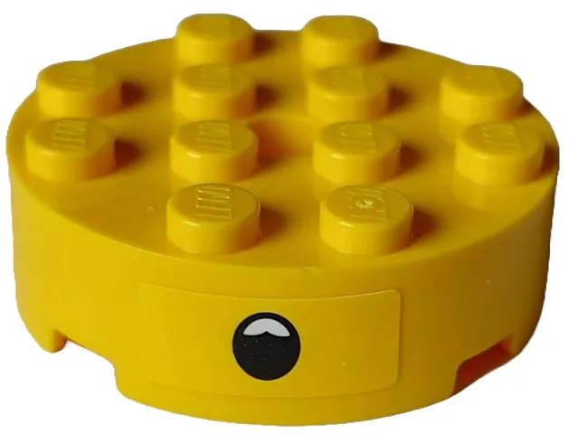 Brick, Round 4 x 4 with Hole with Black Open Mouth Surprised with Top Teeth Pattern (Sticker) - Set 75582