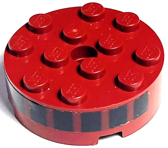 Brick, Round 4 x 4 with Hole with 8 Black Rectangles Pattern (Sticker) - Set 75309