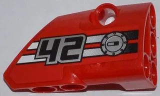 Technic, Panel Fairing # 2 Small Smooth Short, Side B with '42', Filler Cap and 2 Black to White Fade Stripes Pattern (Sticker) - Set 42011