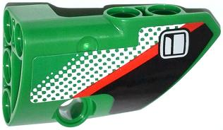 Technic, Panel Fairing # 2 Small Smooth Short, Side B with Door Handle, Red Stripe and White Dot Fade Pattern (Sticker) - Set 42008