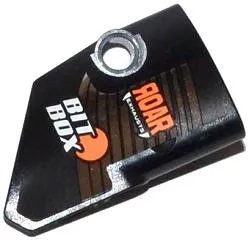 Technic, Panel Fairing # 2 Small Smooth Short, Side B with 'ROAR EXHAUSTS', 'BIT BOX' and Chrome Silver Stripes Pattern (Sticker) - Set 42026