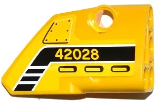 Technic, Panel Fairing # 2 Small Smooth Short, Side B with Black and White Stripes, Air Intakes and '42028' Pattern (Sticker) - Set 42028