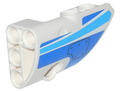 Technic, Panel Fairing # 2 Small Smooth Short, Side B with Curved Blue Stripes and Blue Panel Pattern (Sticker) - Set 42025