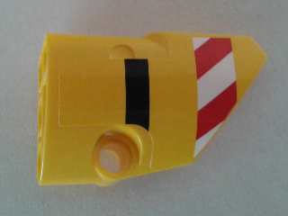 Technic, Panel Fairing # 2 Small Smooth Short, Side B with Red and White Danger Stripes and Black Stripe Pattern (Sticker) - Set 8053