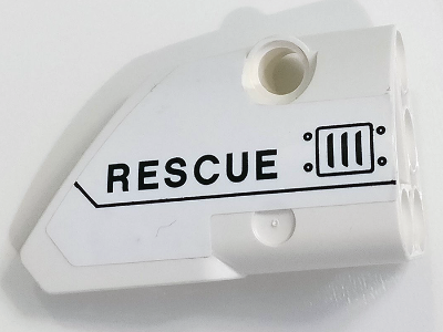 Technic, Panel Fairing # 2 Small Smooth Short, Side B With Vent Grille and 'RESCUE' Pattern (Sticker) - Set 8068