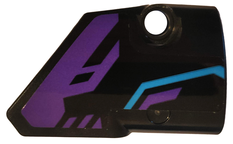 Technic, Panel Fairing # 2 Small Smooth Short, Side B with Dark Purple and Medium Azure Pattern (Sticker) - Set 70642