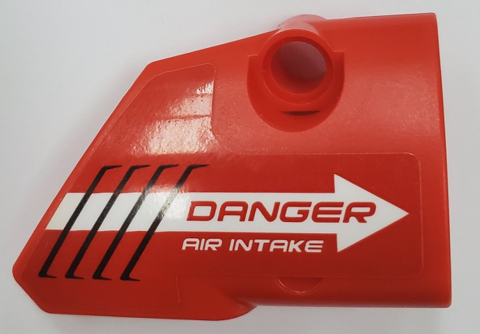 Technic, Panel Fairing # 2 Small Smooth Short, Side B with 'DANGER AIR INTAKE' and White Arrow Pattern (Sticker) - Set 42076